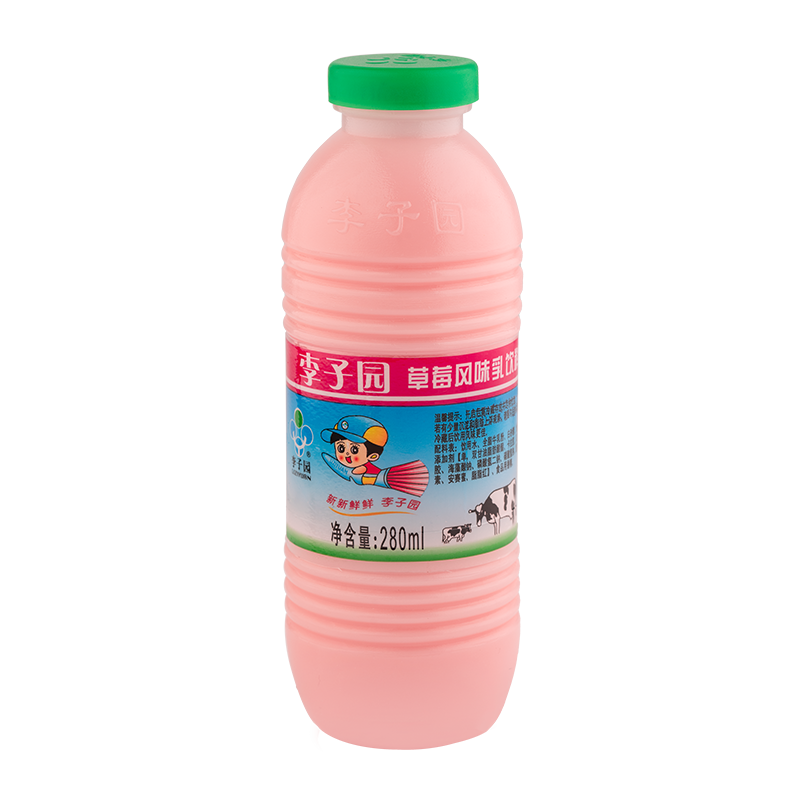 草莓风味乳饮料，单瓶净含量280ml