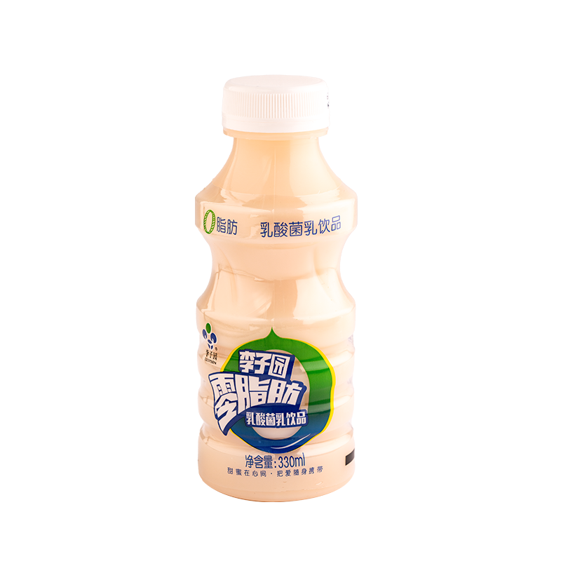 “零脂肪”乳酸菌乳饮品，单瓶净含量330ml