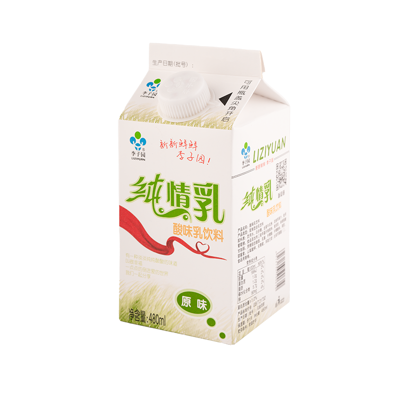 “纯情乳”酸味乳饮料，单瓶净含量480ml